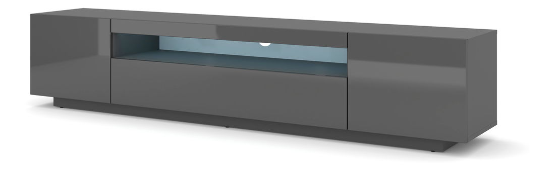 TV aszta/Szekrény Aurinko 200 (fényes fekete) (világítással)