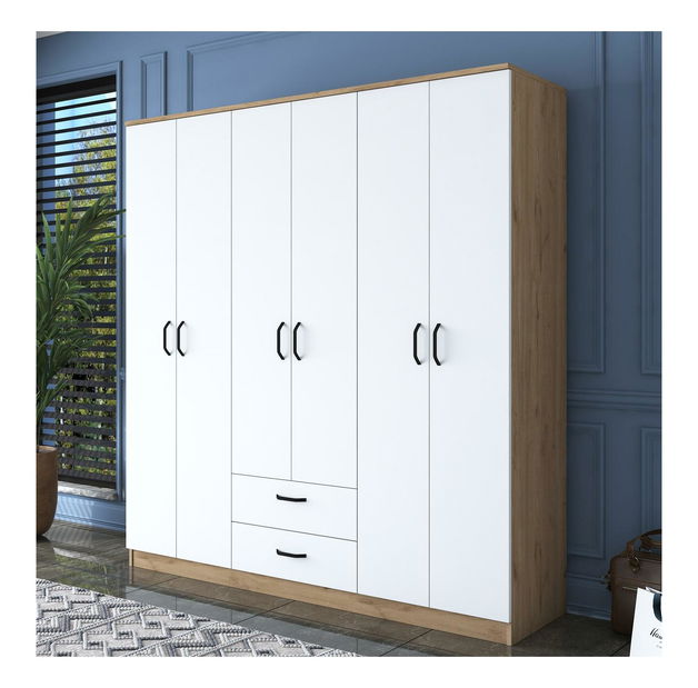 Ormar za garderobu Bastet 115 (orah + bijela)