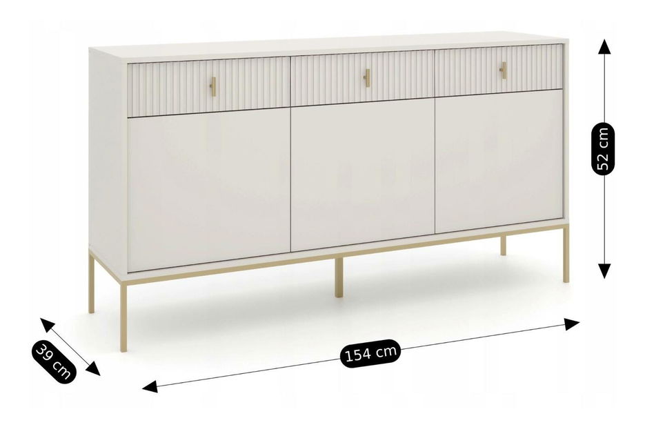 Comodă Militaba (cașmir + auriu) 