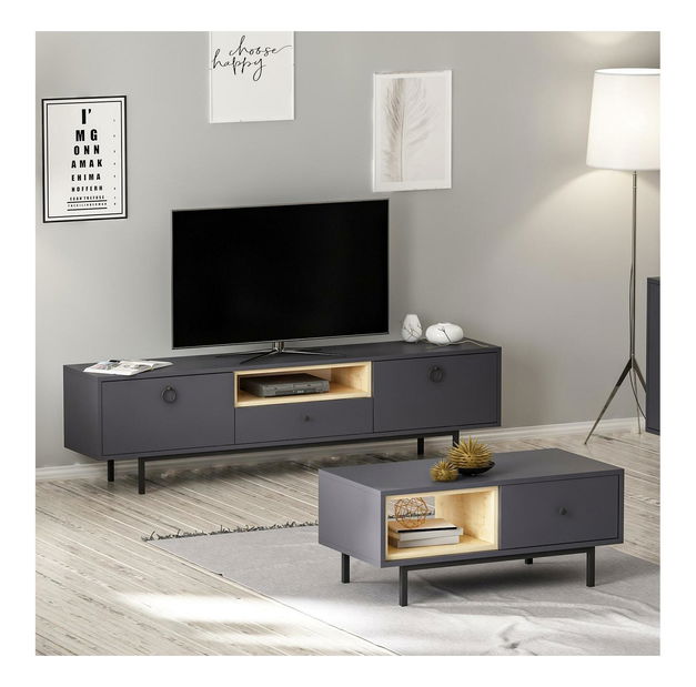 Set za dnevni boravak Natty 2 (antracit + zafirov hrast)