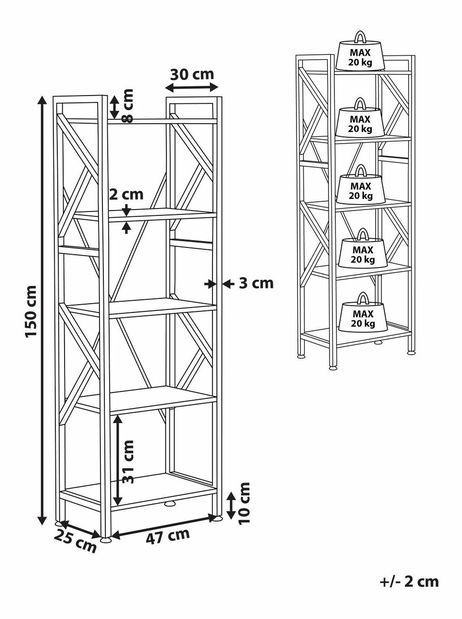 Regál DOLLO (tmavé drevo)