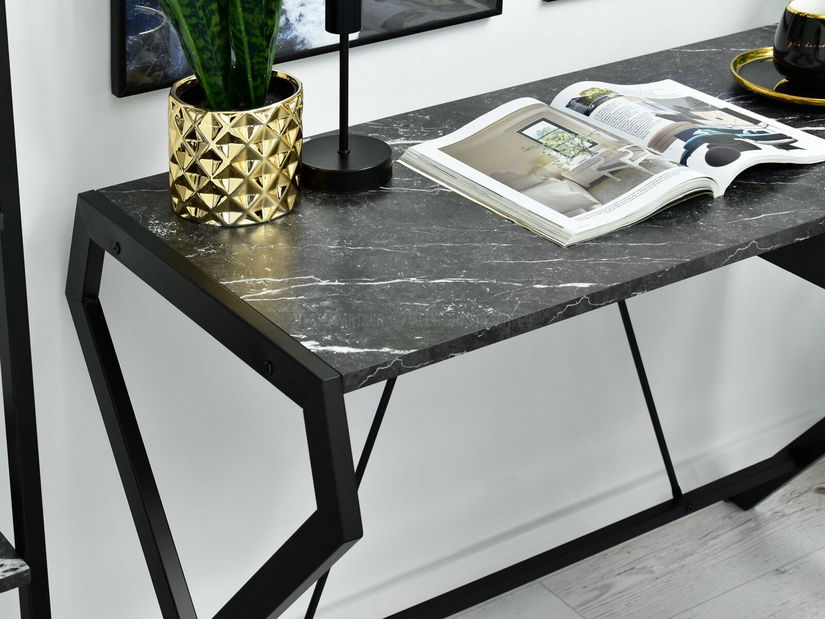 PC asztal Desiguo (fekete márvány + fekete)