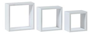 Set 3 nástenných políc Pentiassona (biela matná)