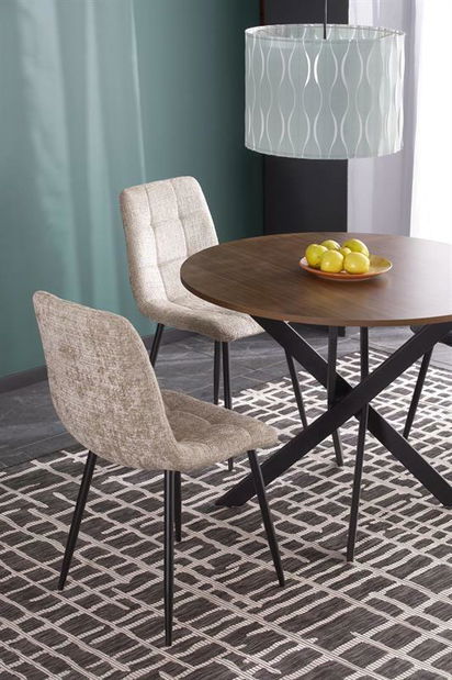 Étkezőasztal Edgaro (dió + fekete) (4 személy számára)