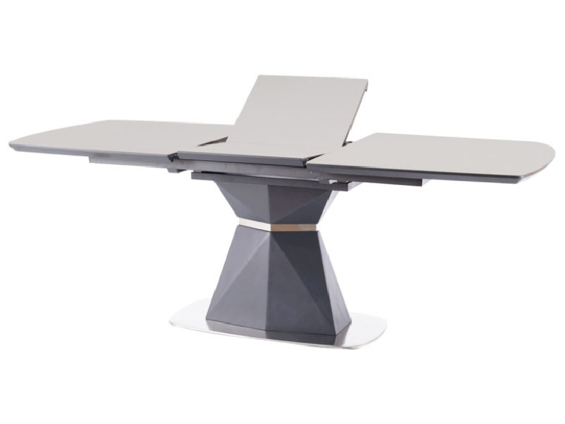 Rozkladací jedálenský stôl 160-210 cm Cecelia (sivá + antracit) (pre 8 a viac osôb)