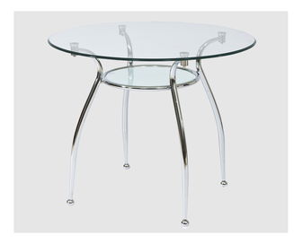 Jedálenský stôl Francisca (sklo + chrómová) (pre 4 osoby)