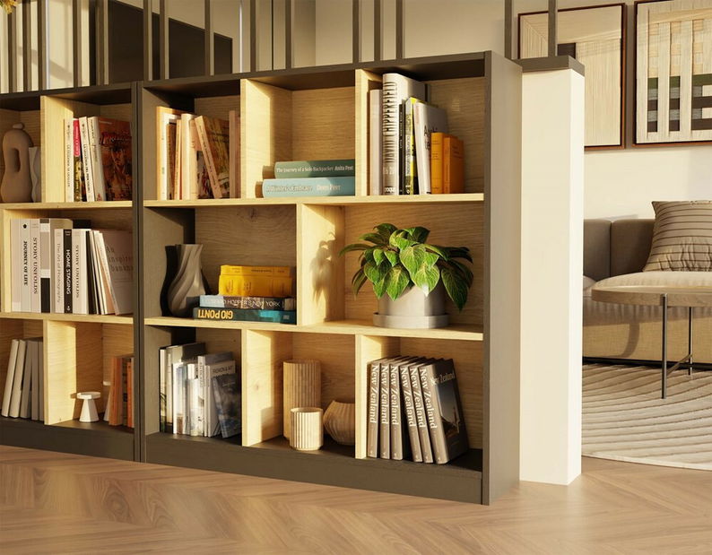 Regál Fragil 2 (antracit + artisan tölgy)