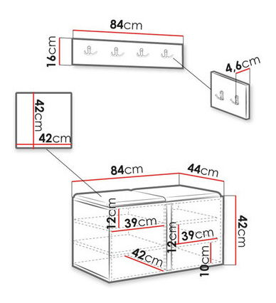 Mobilier hol Torro VI (negru + bej)