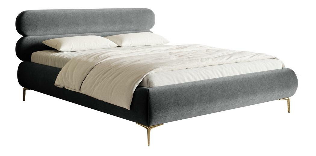 Bračni krevet 180 cm Rirri 180 (s podnicom) (siva + zlatna)