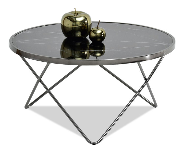 Măsuță de cafea Armin Xl (marmură neagră + negru)