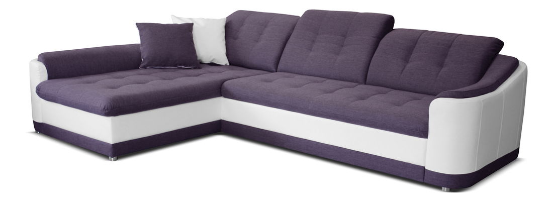 Rohová sedačka Bray L L+2F (fialová + biela) (L)
