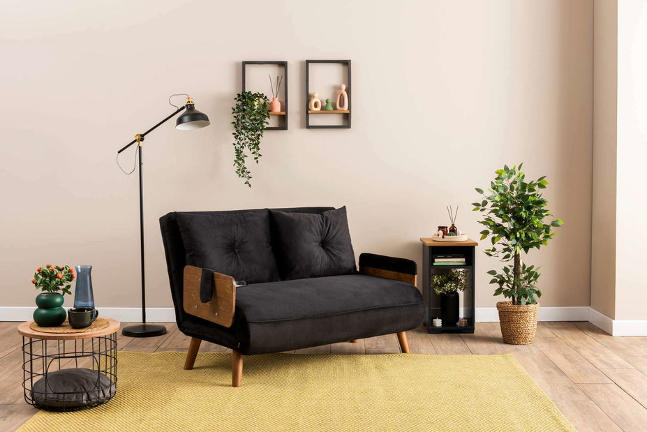 Kétszemélyes kanapé Como P (fekete)