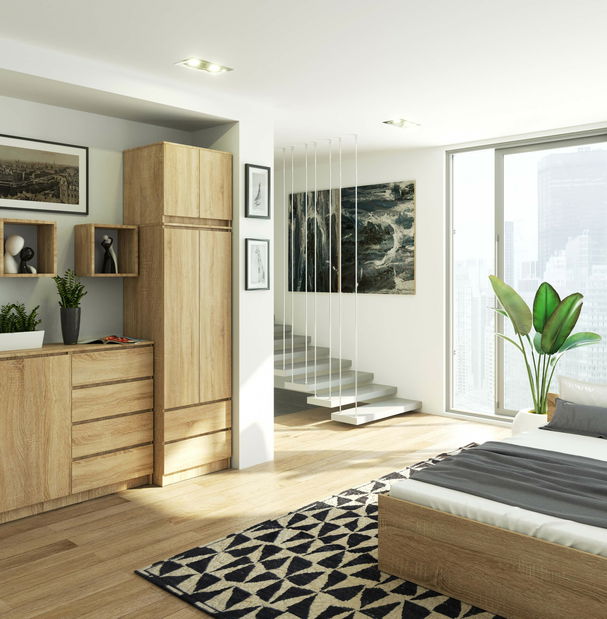 Szekrény Slots (sonoma tölgy) (felépítménnyel)