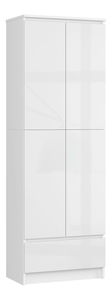 Polcos szekrény Renzo (fehér + fényes fehér)