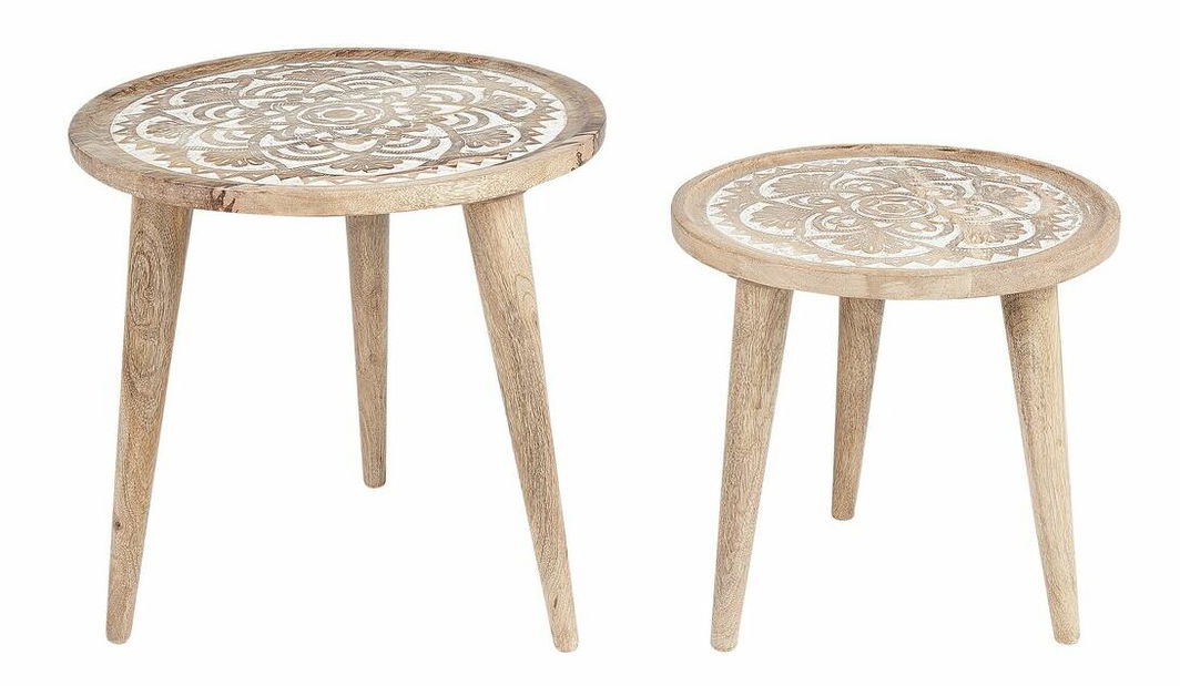 Set 2 ks konferenčných stolíkov Sulafat (svetlé drevo) 