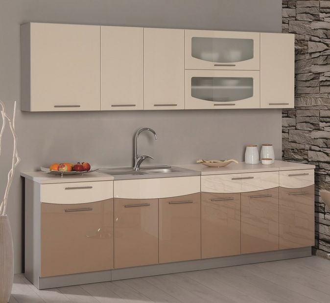 Kuchyňa Smile 240 cm (cappuccino + jasmín) Casa-019