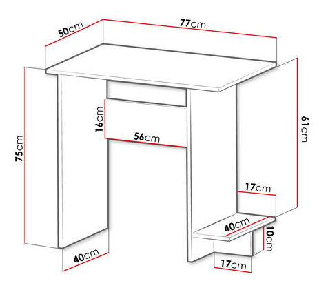 Masă de scris Atalina (Alb)