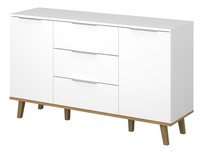 Comodă Nickole (alb + Stejar pietros)