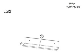 Raft typ LA12 Laticia (mat negru + stejar wotan)