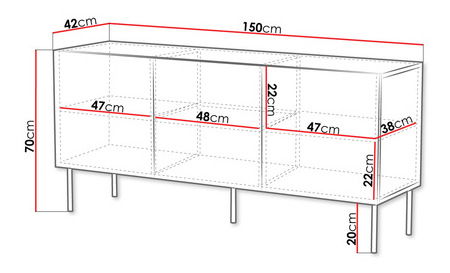 Ormarić Azanat 150 3D (orah warmia + crna) 