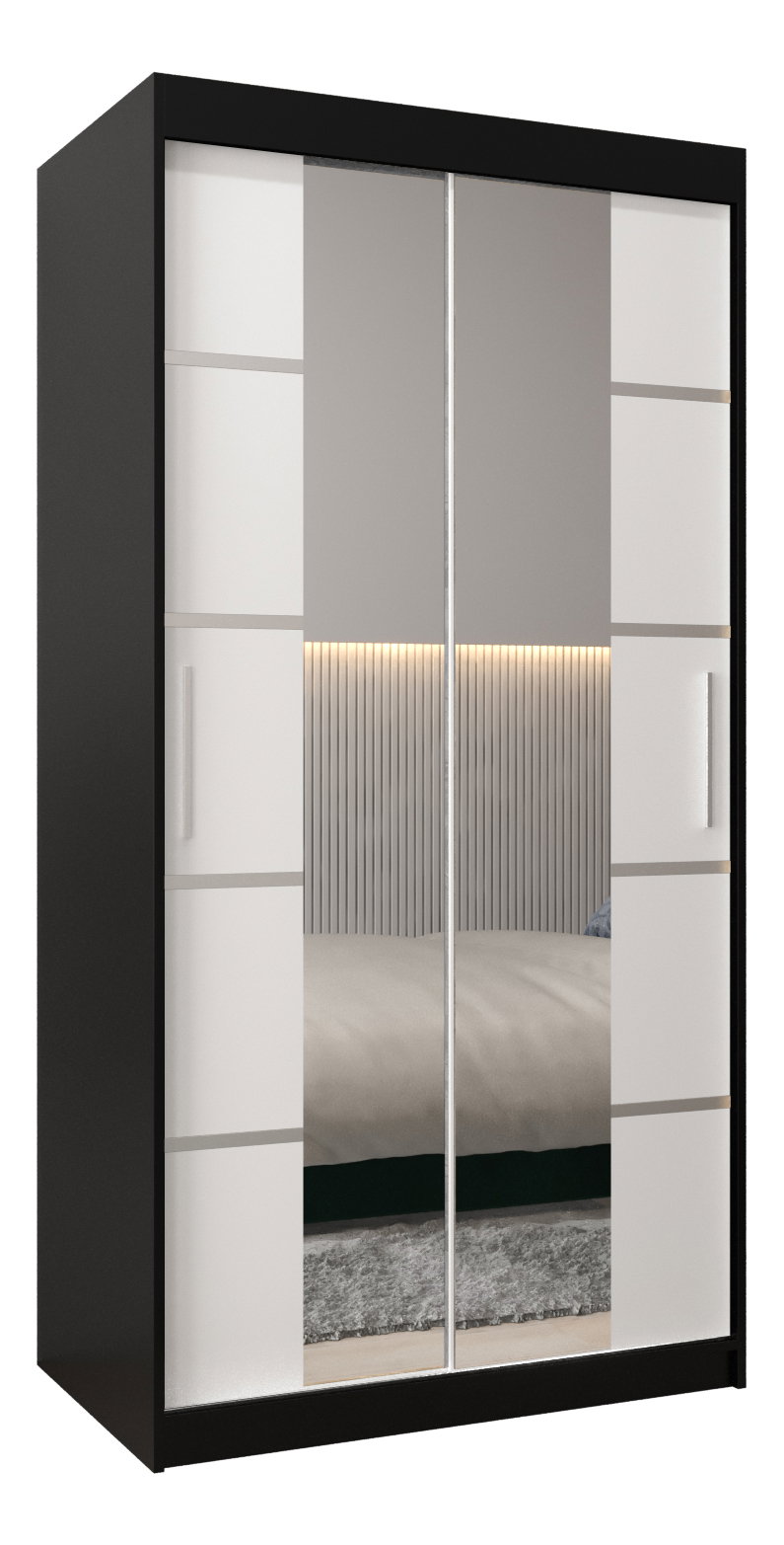 Ruhásszekrény 120 cm Verika 4 120 (fekete + fehér)