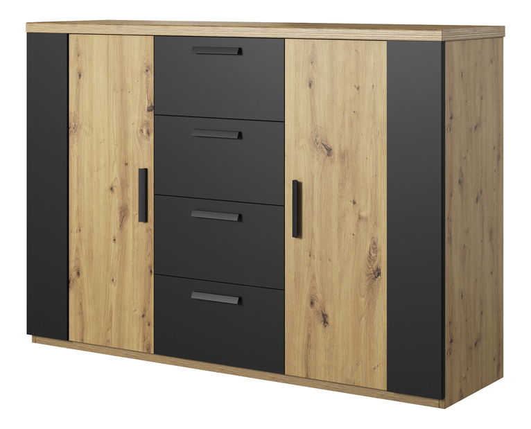 Comodă Signat Typ 26 (negru + stejar artisan)