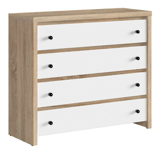 Komoda BRW Karet KOM4S (dub sonoma + biela matná)