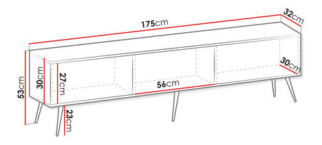 Dulap TV Onasewo II (Alb + auriu) 