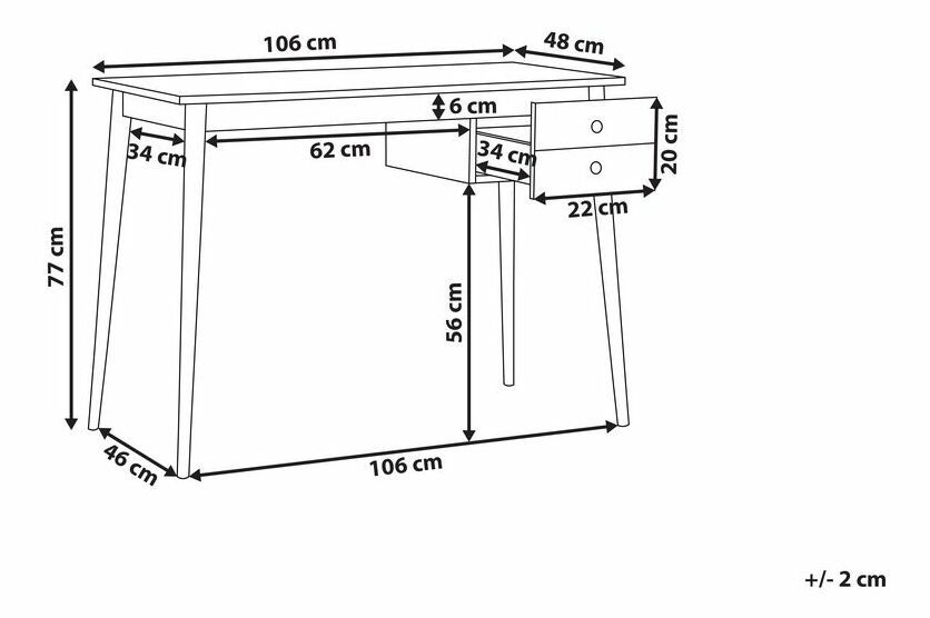 PC stolík EMBA (čierna)
