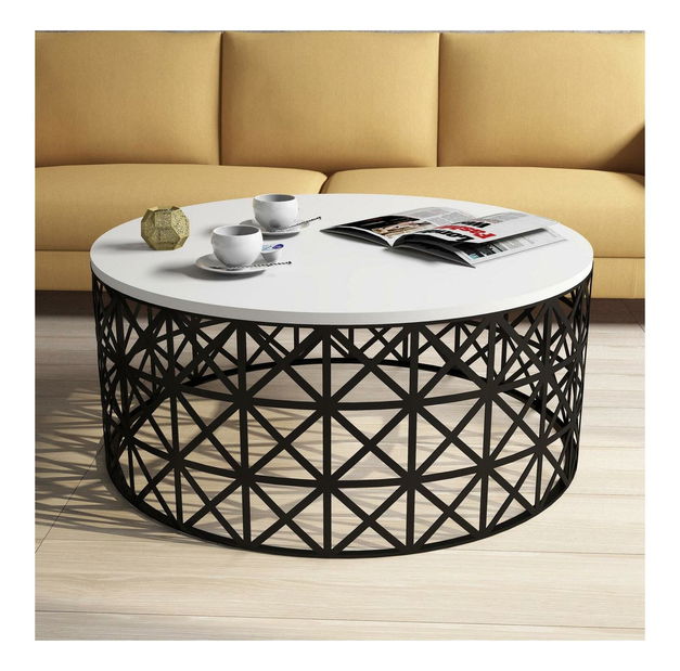 Măsuță de cafea Vutada (alb + negru)