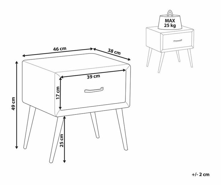 Noptieră Faris (negru)