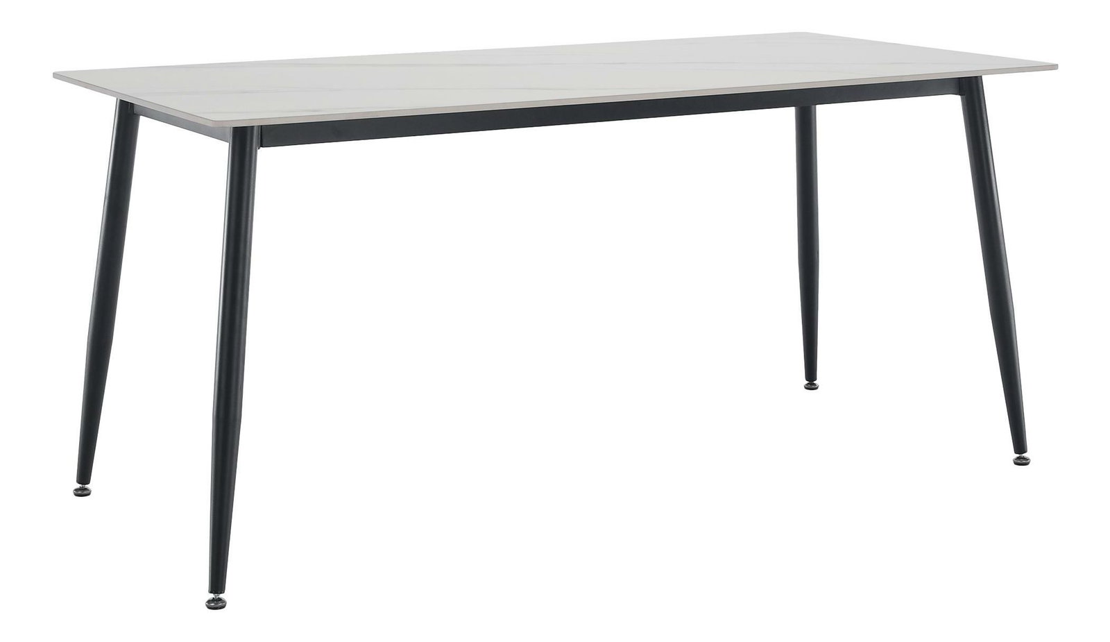 Masă sufragerie Fresia 2 (alb marmură + negru) (pentru 6 persoane)