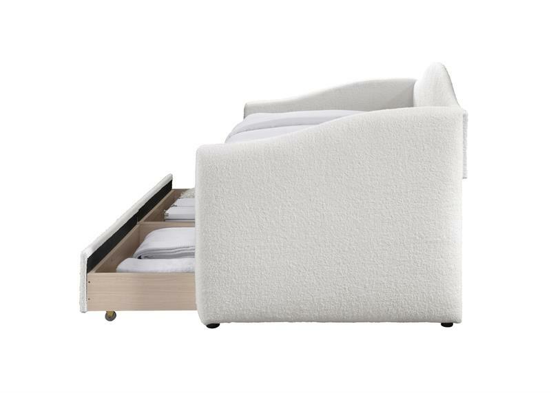 Egyszemélyes ágy 90 cm Clyde (krém)