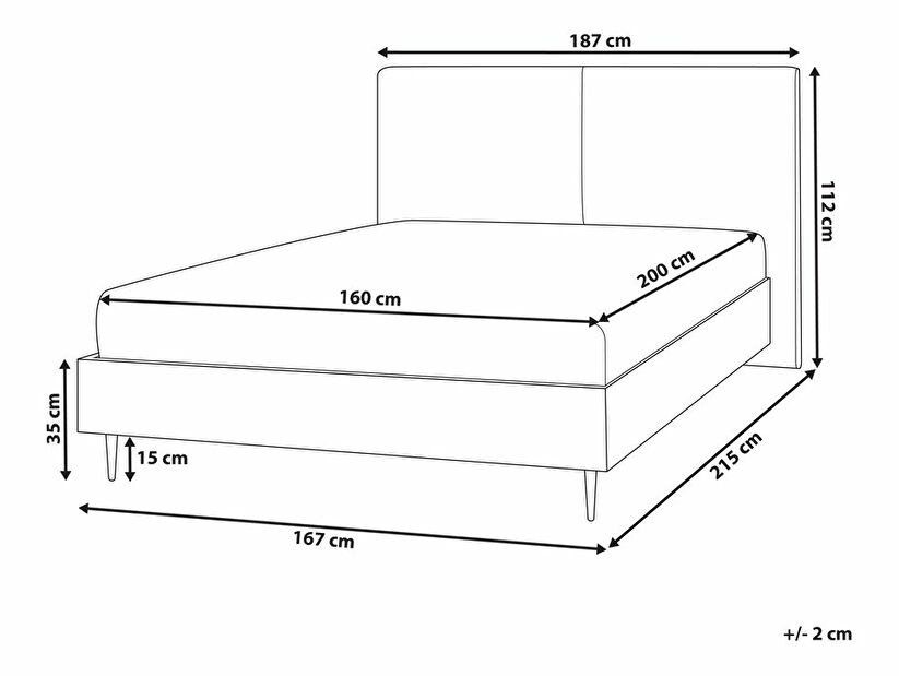 Bračni krevet 160 cm Izeza (siva)