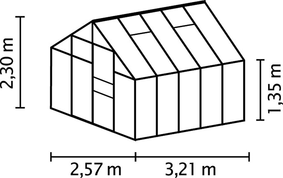 Stil clasic Greenhouse Neptune 8300 (sticlă securizată + aluminiu anodizat)