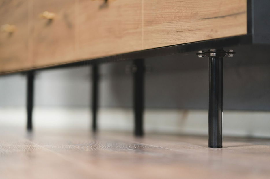 Komoda Sinoit (Hrast craft + sjajna crna)