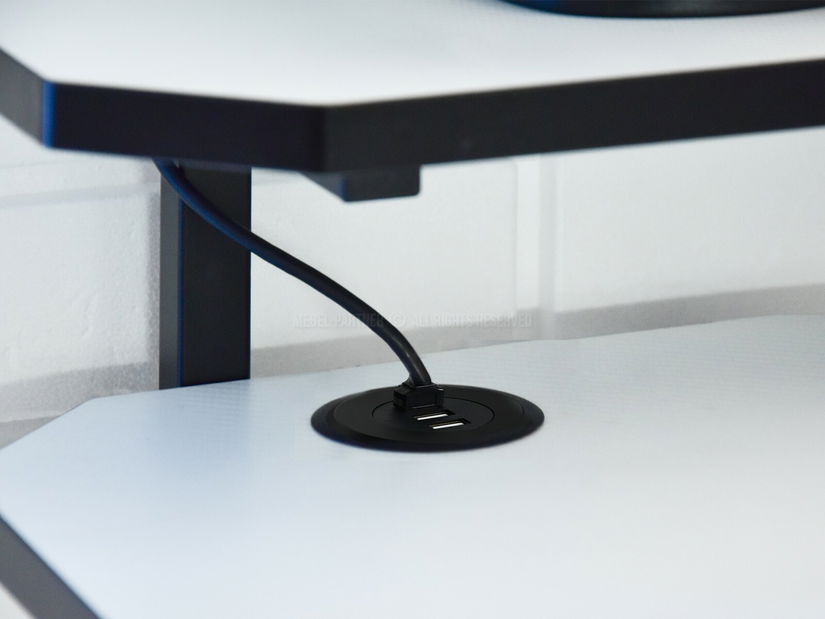 Masă PC Rolls (alb + negru)