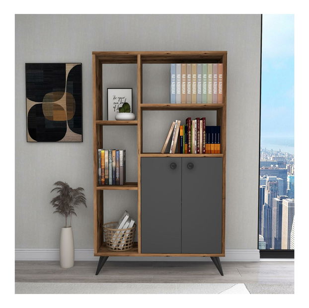 Regál Pudede (világos dió + antracit) 