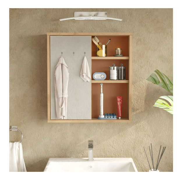 Kupaonski ormarić Nammy (cigla + hrast) 