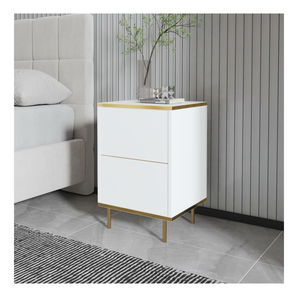 Noćni stolić Mamene 1 (bijela + zlatna)