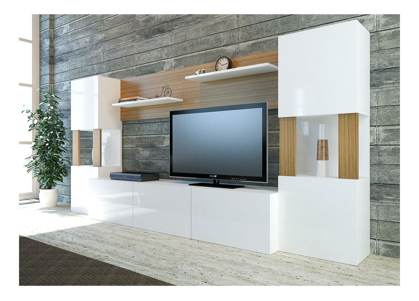 Set za dnevni boravak Loreena (bijela + teak)