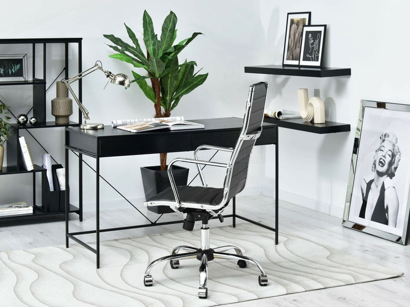 Fotel Berliner (fekete + króm)