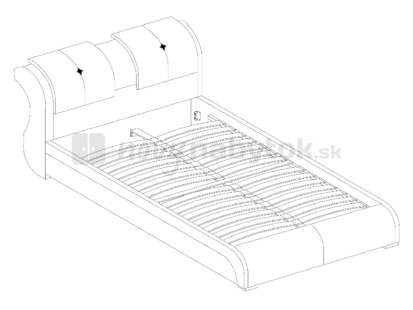 Manželská posteľ 160 cm Toby (s roštom)