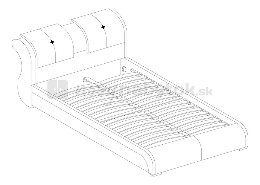 Pat matrimonial 160 cm Toby (cu somieră)