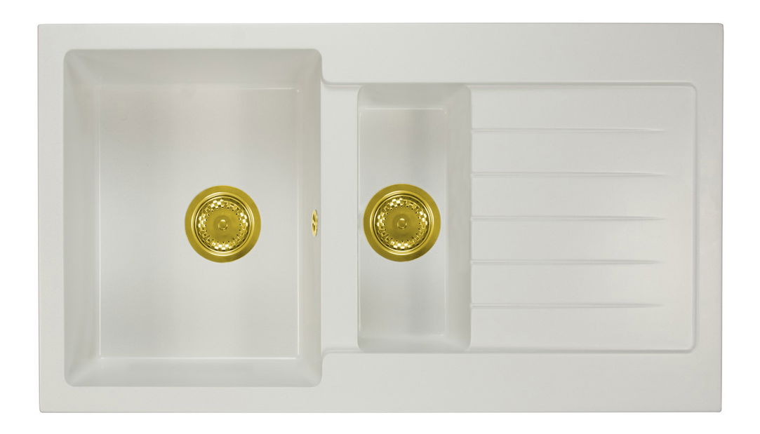 Kuchynský drez Altava (biela) (s 1 otvorom pre batériu) (P)