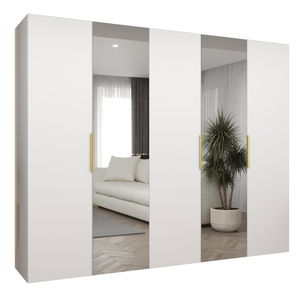 Dulap de haine 250 cm Mirabella 2 (alb + Auriu)