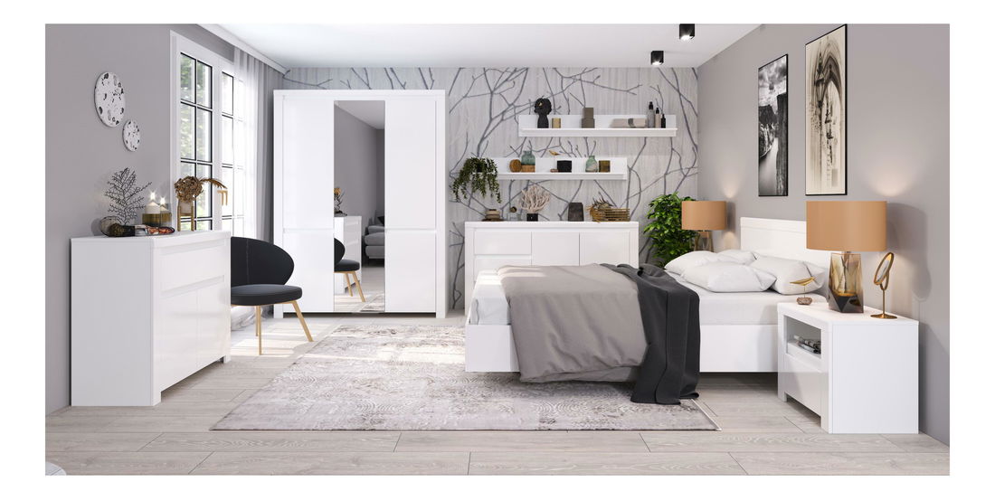 Hálószoba Leona 1 (fényes fehér)