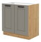 Dulap inferior de bucătărie pod drez Lucid 80 ZL 2F BB (Stejar artisan + claygrey)