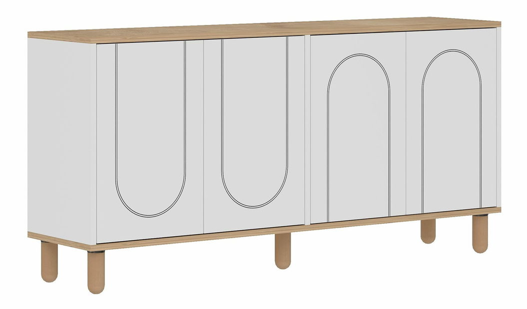 Skrinka Rava (dub zafírový + biela)