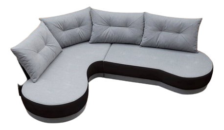 Rohová sedačka Adam (svetlosivá + čierna) (L)